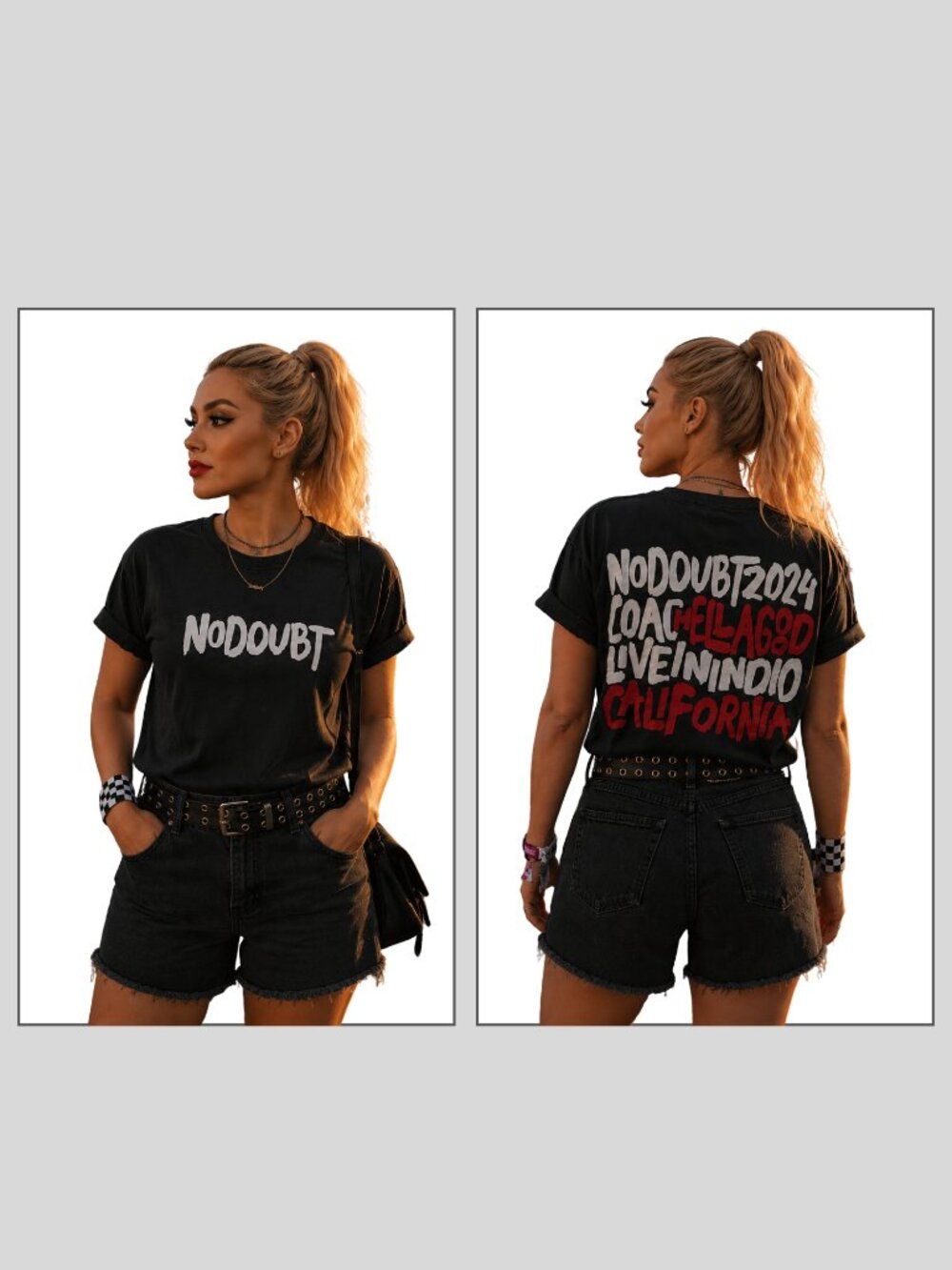 No Doubt Coachella 2024 Black Concert T Shirt Small Adult Gwen Stefani Califonia